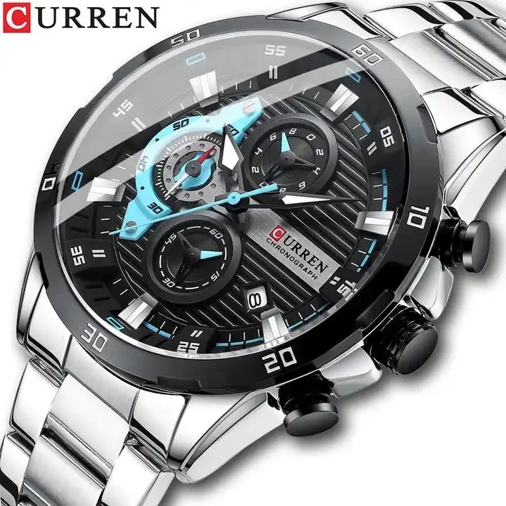 Curren Chrono-Master Steel Fusion Watch ( Free Box)
